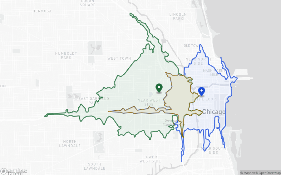 Overlapping network risk isochrone preview
