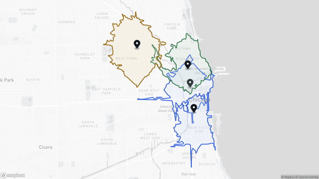 Portfolio coverage isochrone preview