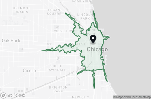 07:00 drive-time isochrone preview